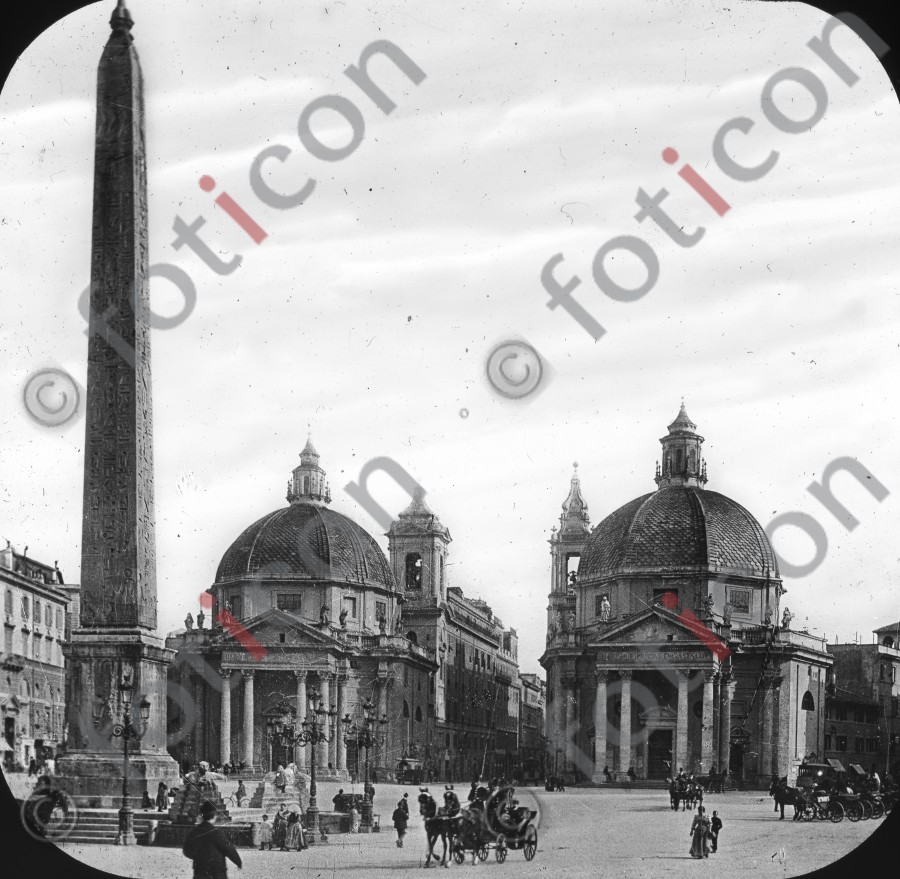Die Piazza del Popolo - Foto foticon-simon-033-020-sw.jpg | foticon.de - Bilddatenbank für Motive aus Geschichte und Kultur